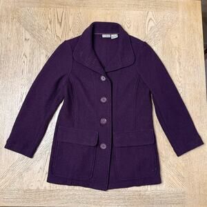 L.L.‎ Bean Wool Coat Pea Coat Purple Small